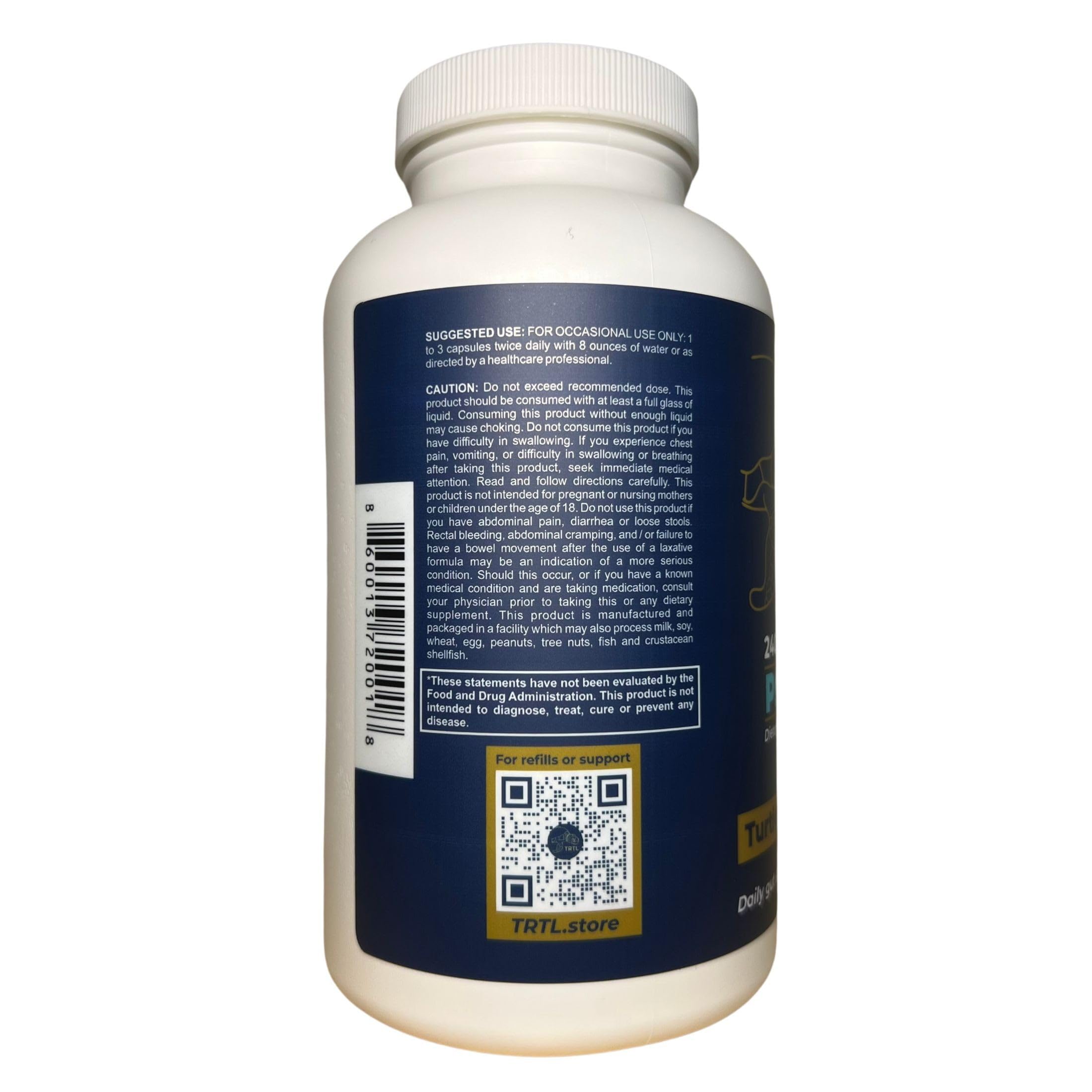 TRTL Supplements cápsulas en mano para apreciar tamaño y facilidad de ingreso
