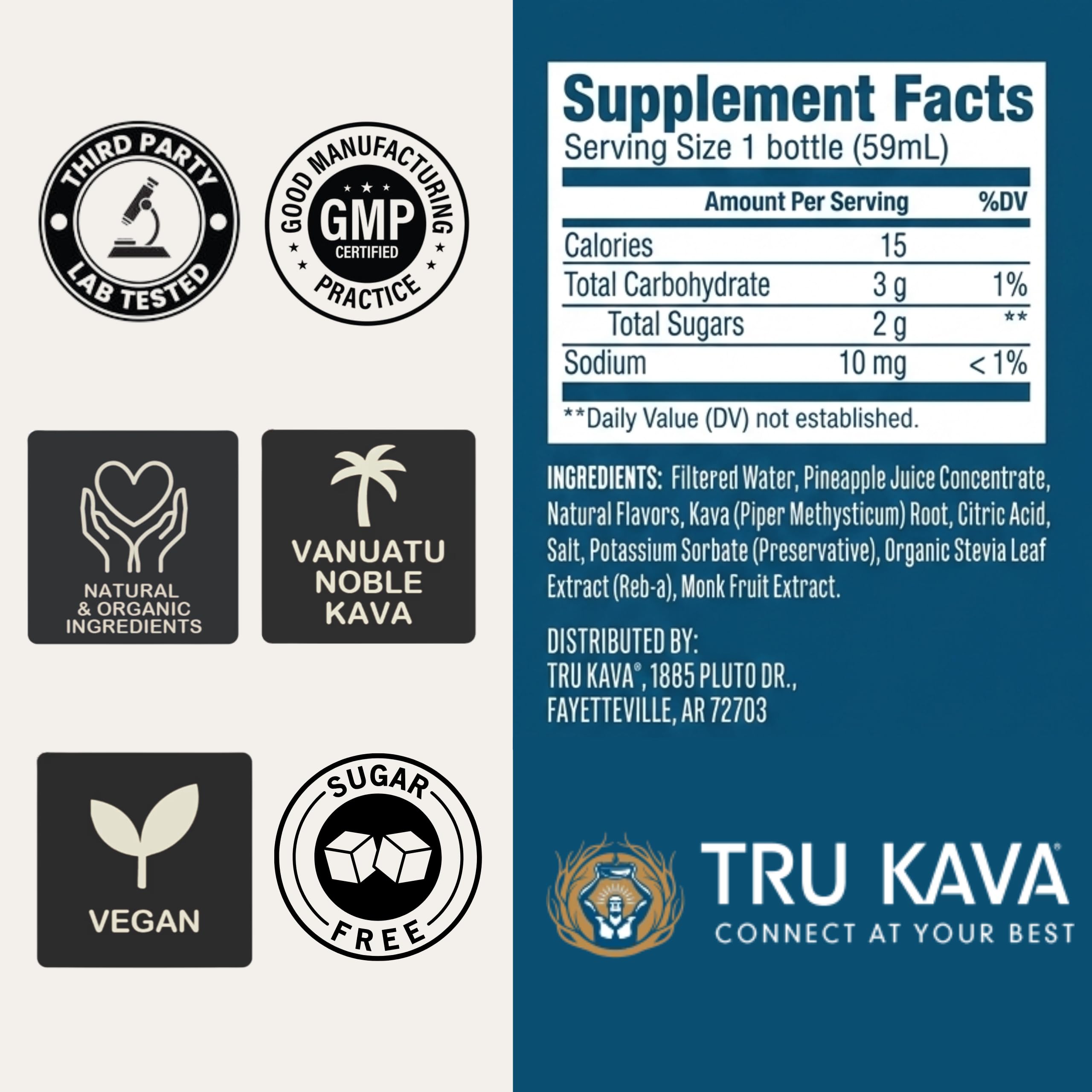 TRU KAVA polvo en cuchara mostrando consistencia y control de dosis