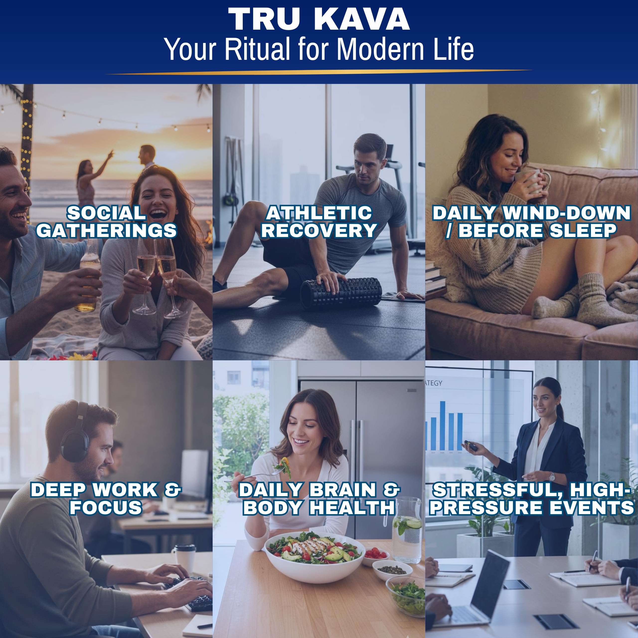 TRU KAVA textura micronizada del polvo, disolución rápida y pura