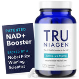 TRU NIAGEN frasco frontal mostrando la etiqueta y tamaño del producto, aporta confianza
