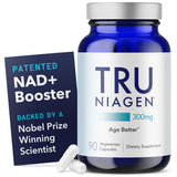 TRU NIAGEN frente del pack mostrando la botella y beneficios de dosis diaria