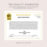 TRU Supplements comparación de tamaño del envase mostrando 25 porciones disponibles