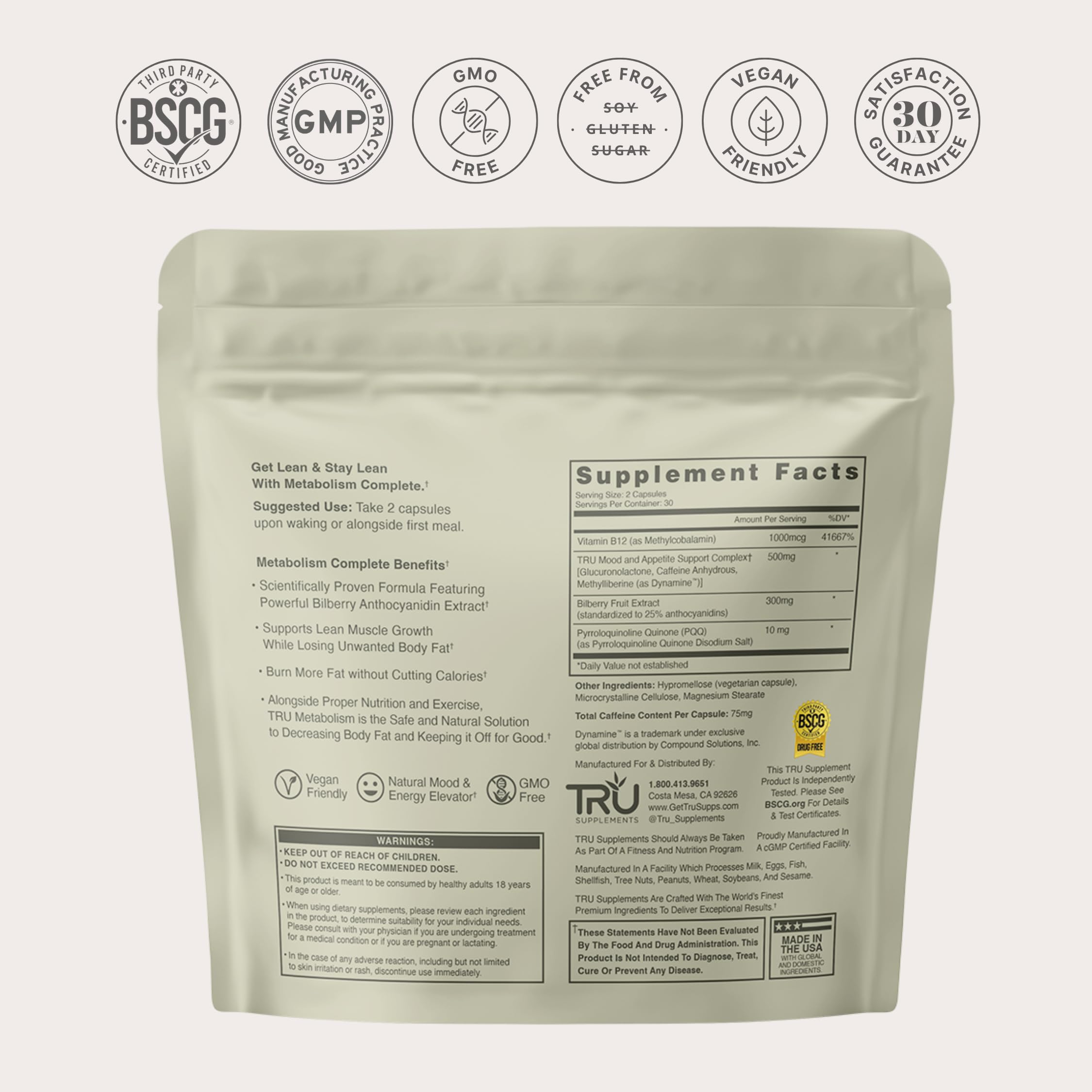 TRU Supplements maíz morado ingrediente Anthorigin destacando origen orgánico