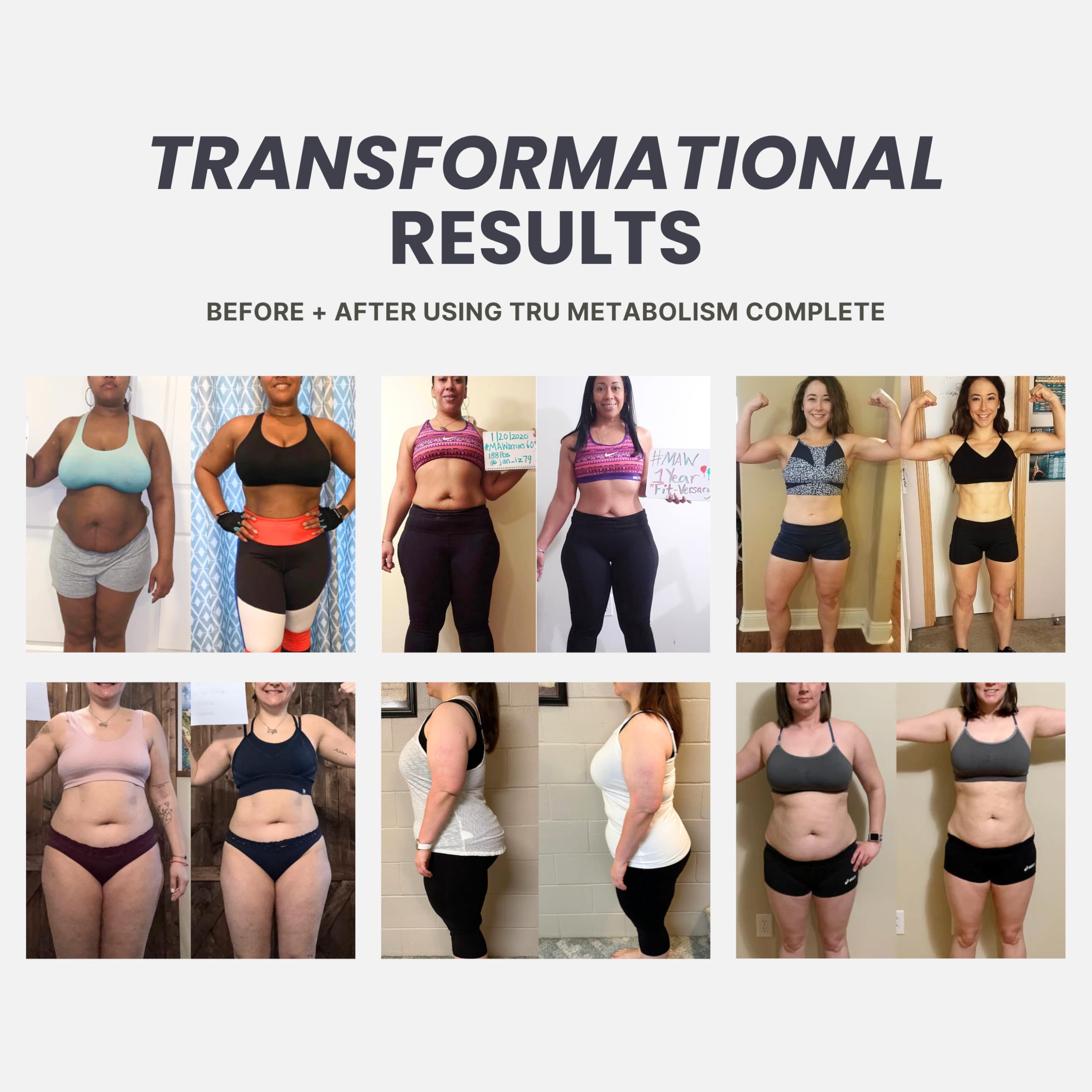 TRU Supplements comparación de tamaño en mano para referencia de dosis