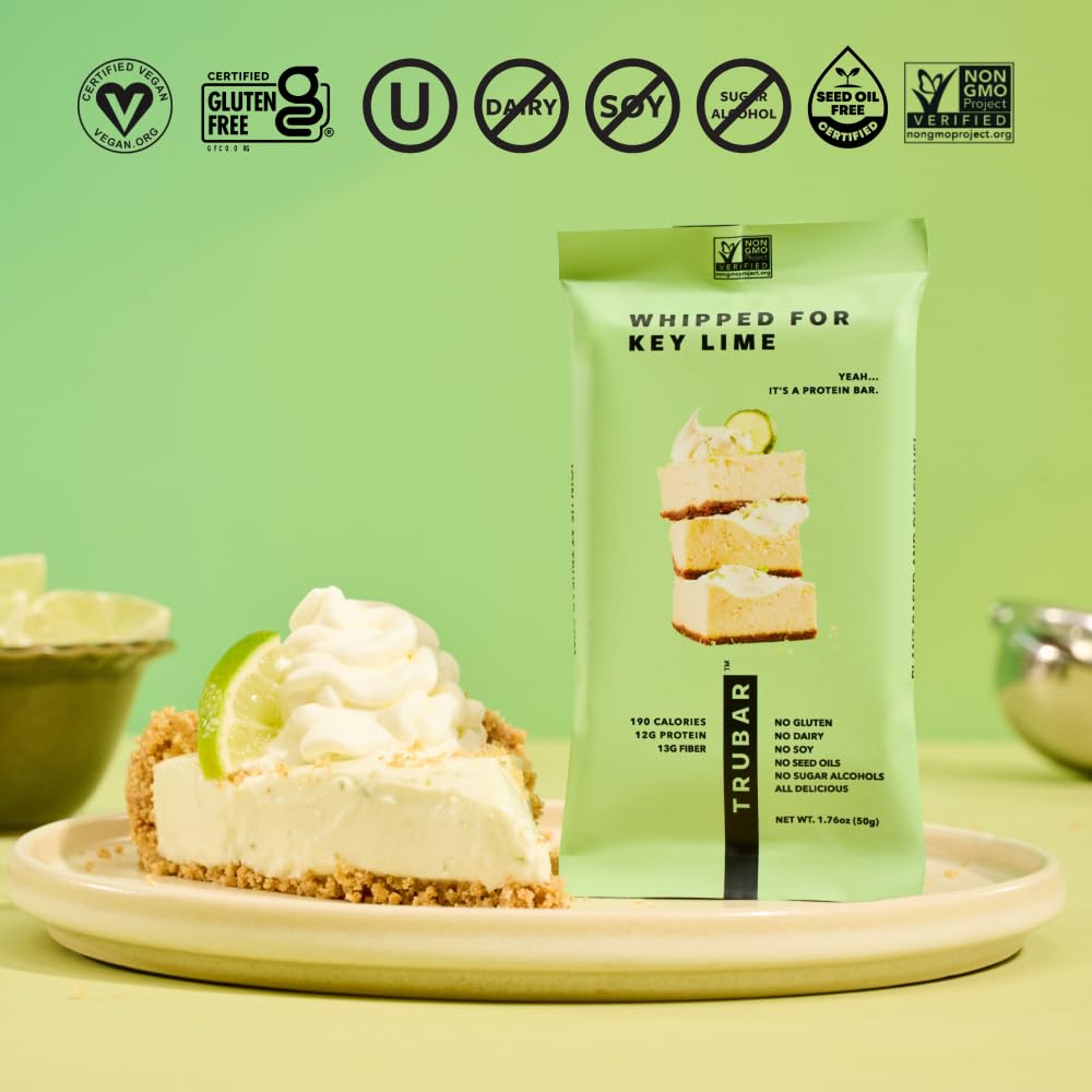 TRUBAR etiqueta nutricional con 12 g proteína y 13 g fibra por porción