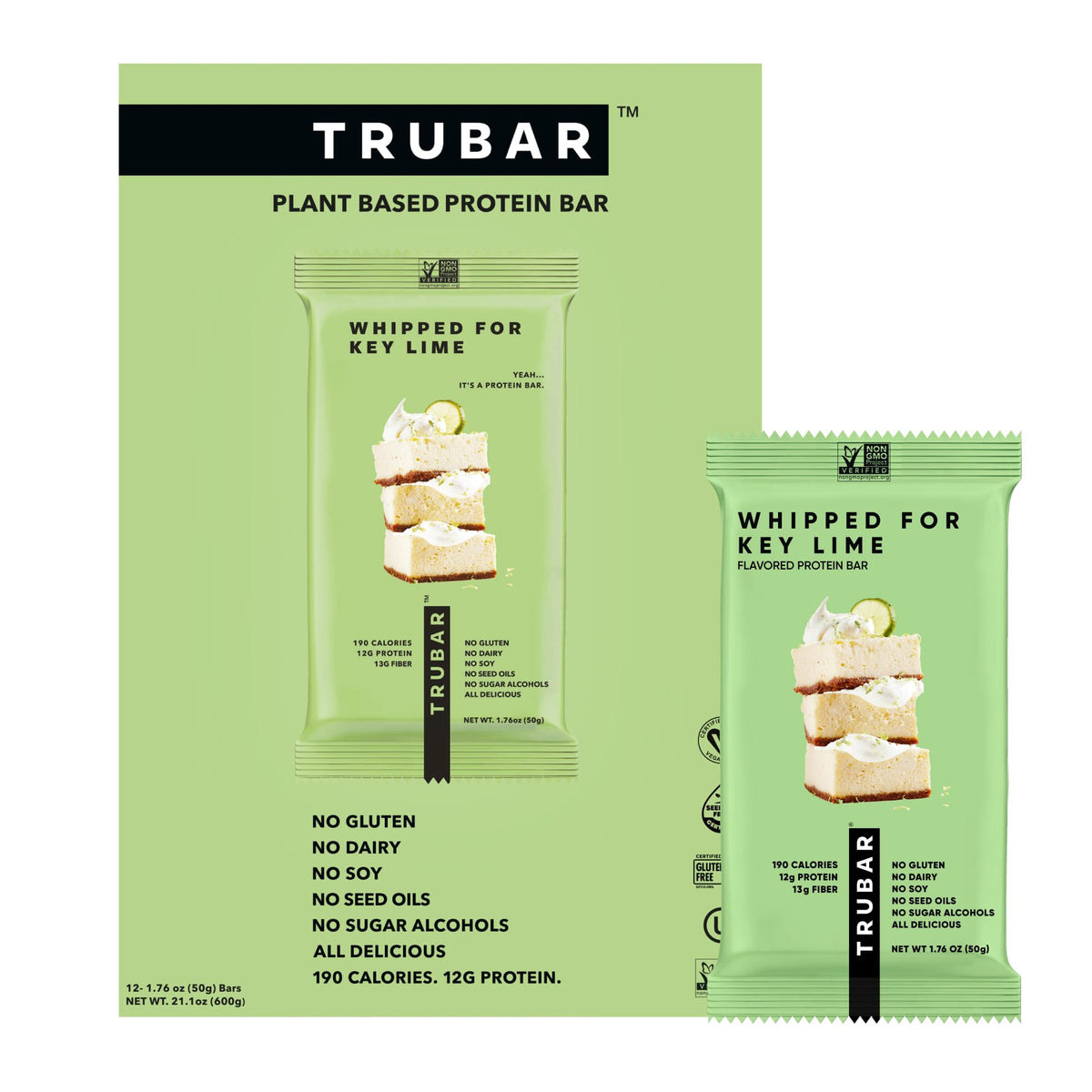 TRUBAR empaque frontal Whipped for Key Lime mostrando diseño y beneficios principales