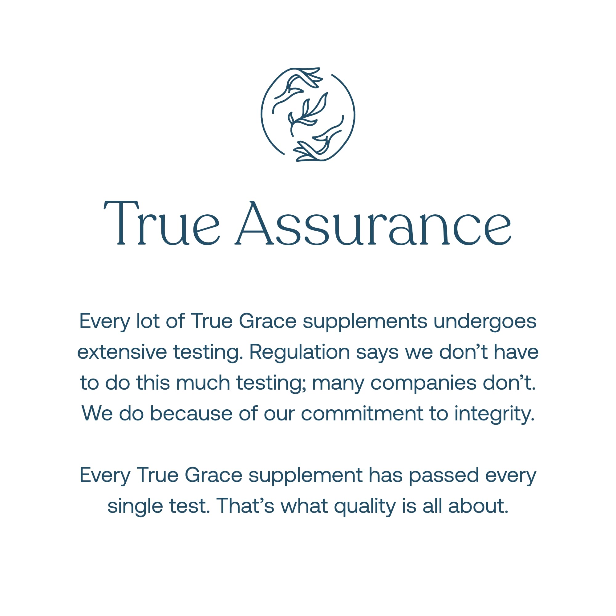 True Grace etiqueta nutricional en detalle mostrando transparencia y dosis