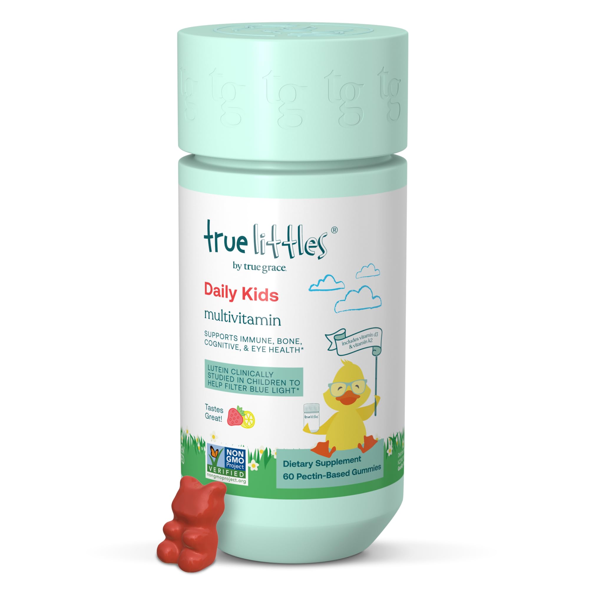 True Grace frente del envase mostrando 60 gomitas y beneficios claros