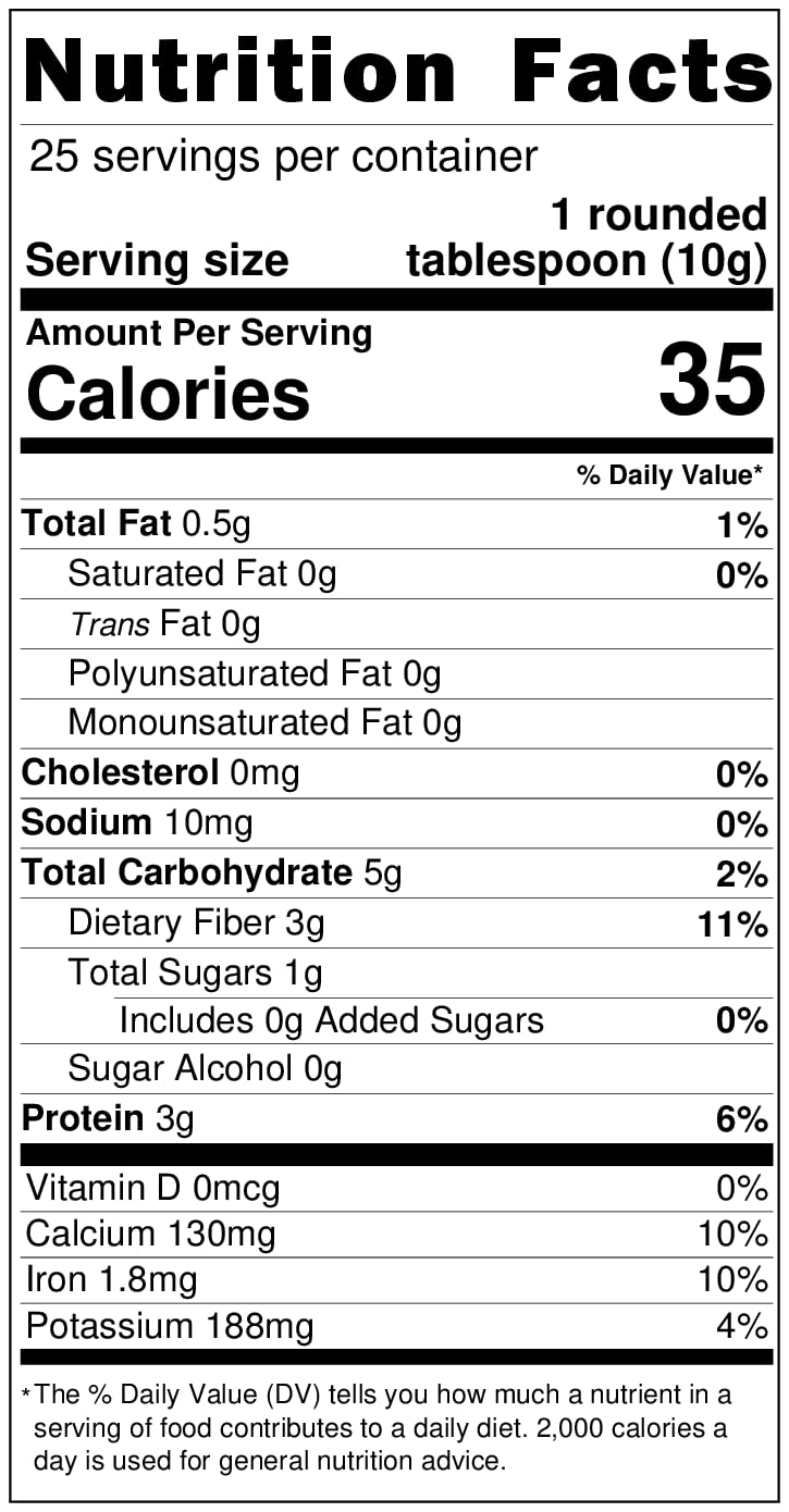 True Moringa etiqueta con certificación USDA Organic y detalles del producto