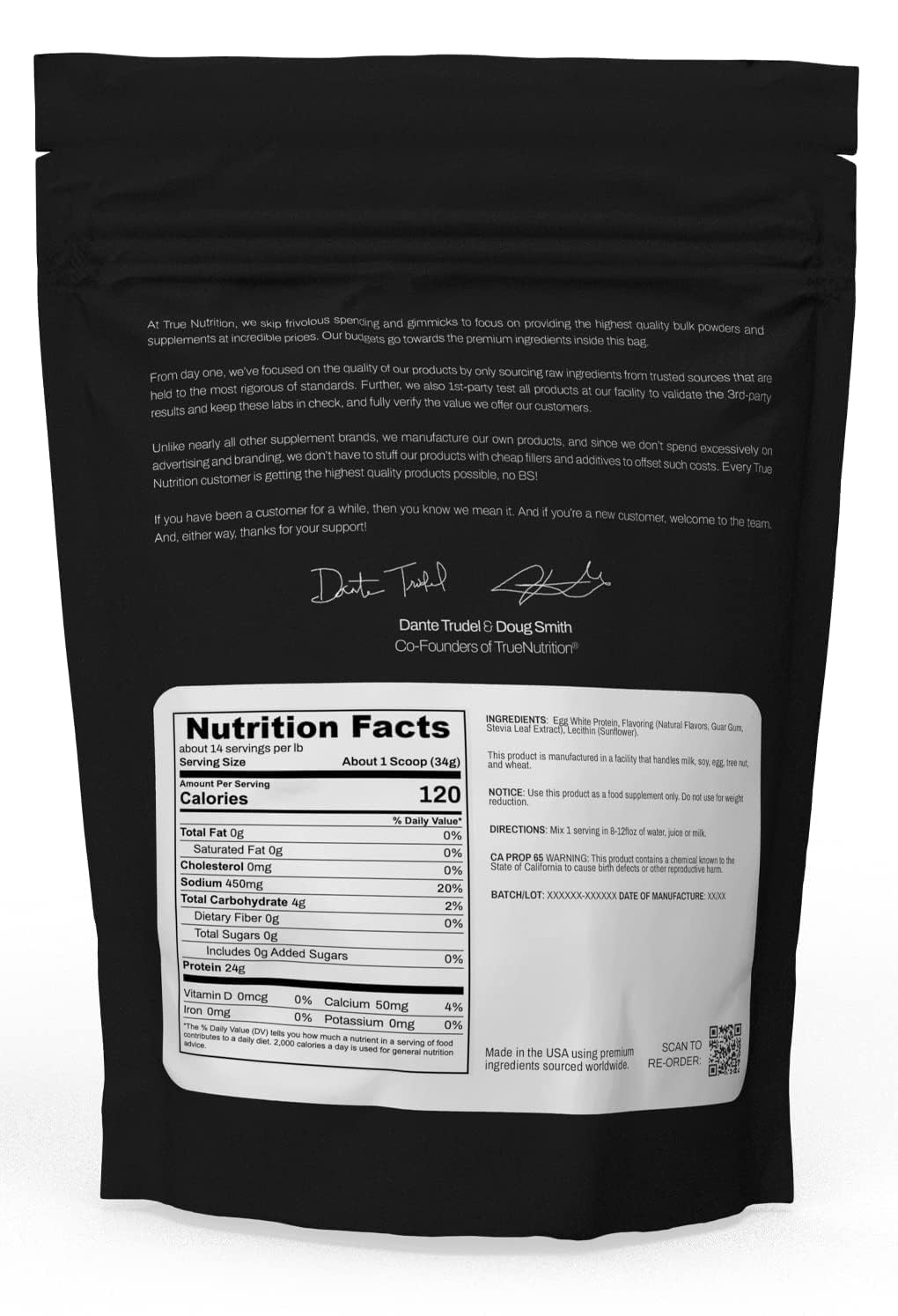 True Nutrition textura del polvo, textura fina y mezcla sin grumos