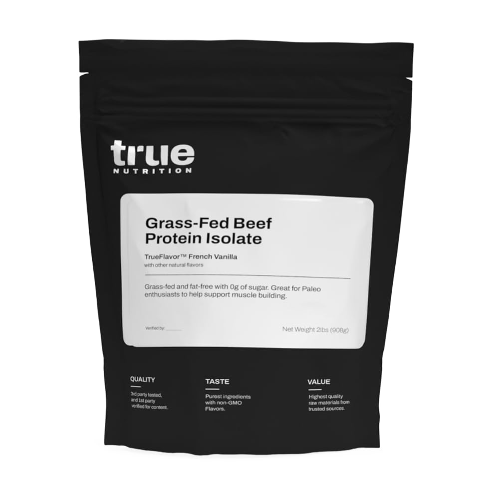 True Nutrition envase frontal Vainilla Francesa mostrando etiqueta y beneficio proteico
