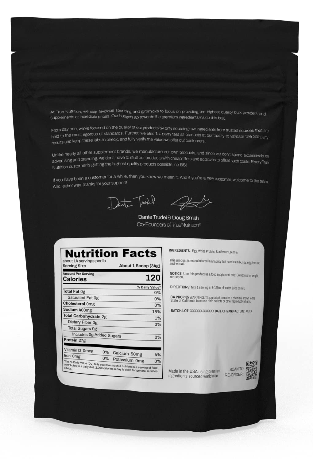True Nutrition textura del polvo fina para mezclas sin grumos