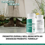 True You Health cápsula junto a una mano para comparar el tamaño real práctico