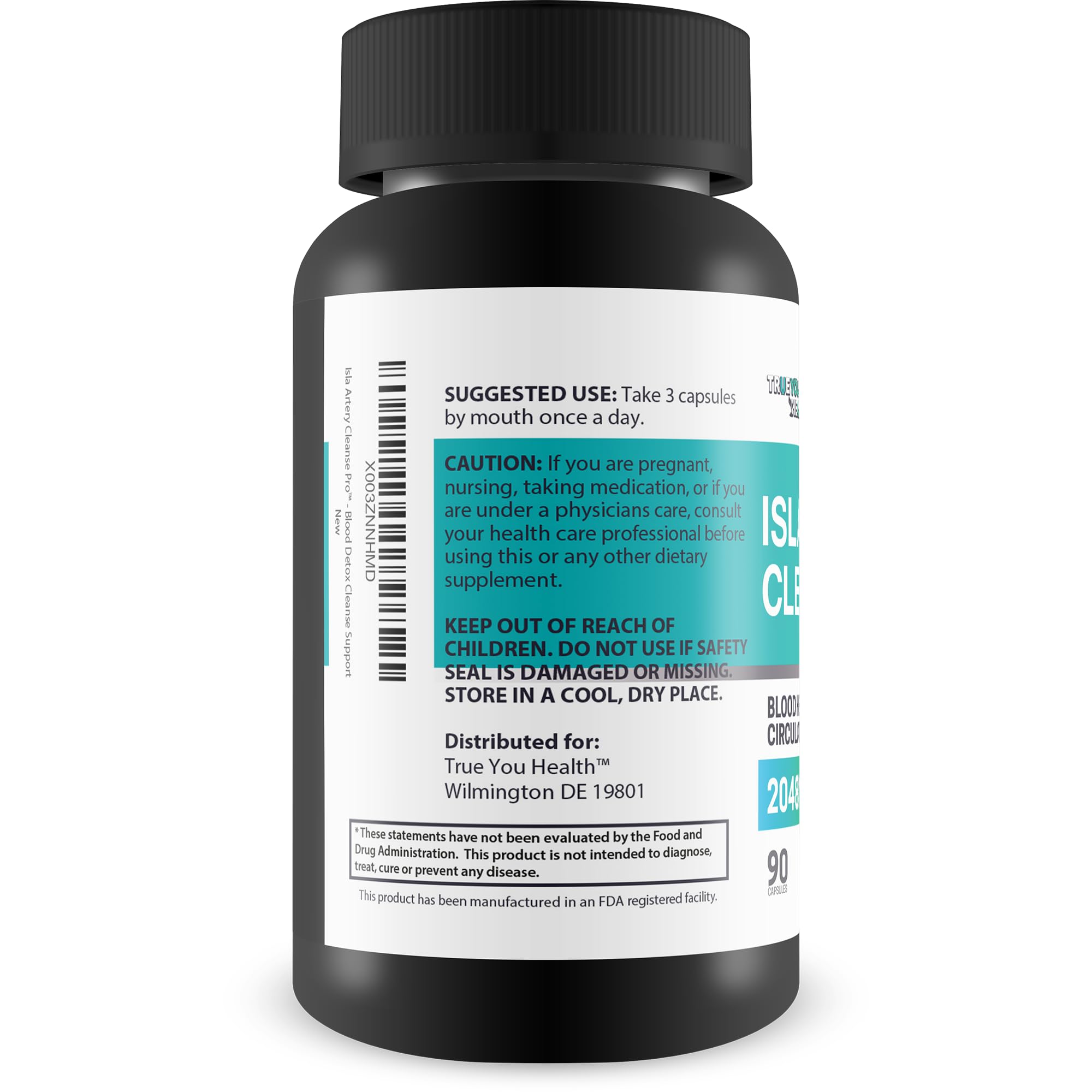 True You Health close-up de cápsula para Isla Artery Cleanse Pro, fácil ingestión