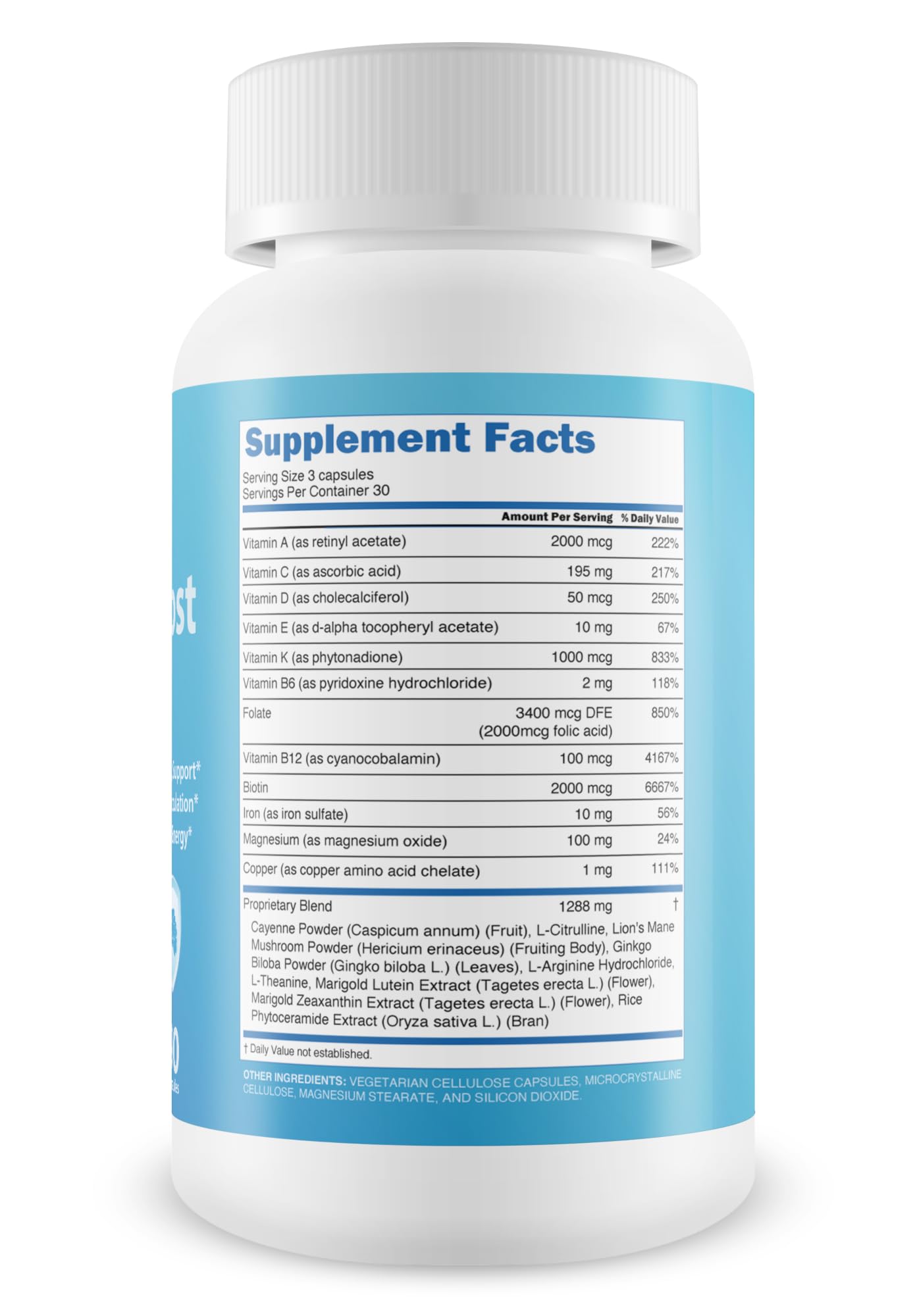 True You Health cápsulas Memo Boost Pro primer plano mostrando textura y tamaño