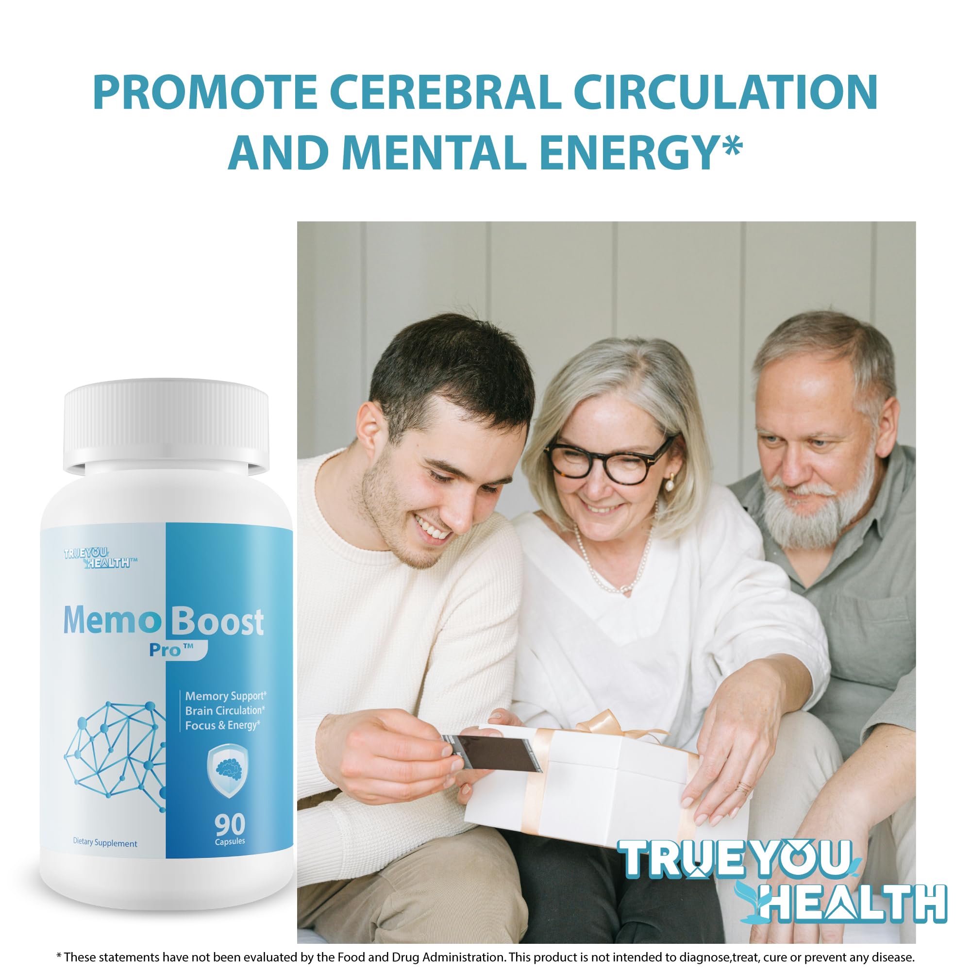 True You Health etiqueta del producto con información de ingredientes y beneficios