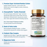 True Cellular Formulas cápsula abierta con polvo de carbón y zeolita
