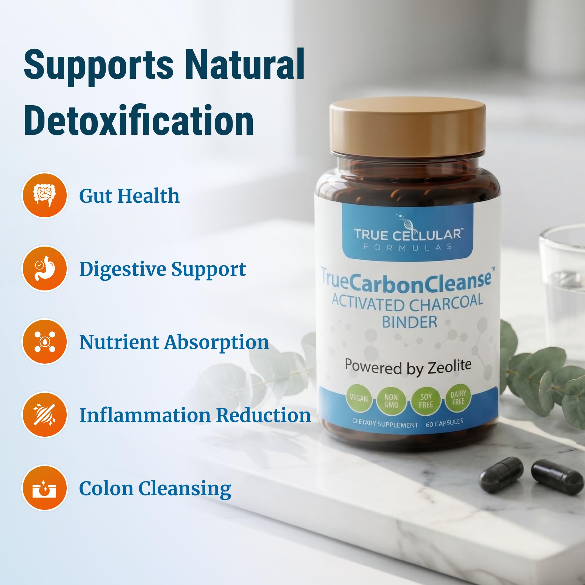True Cellular Formulas disposición de ingredientes: carbón y humatos