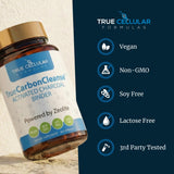 True Cellular Formulas comparación de tamaño de cápsula frente a moneda