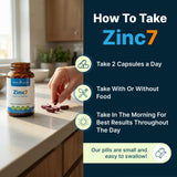True Cellular Formulas Zinc7 junto a un desayuno saludable para rutina diaria equilibrada