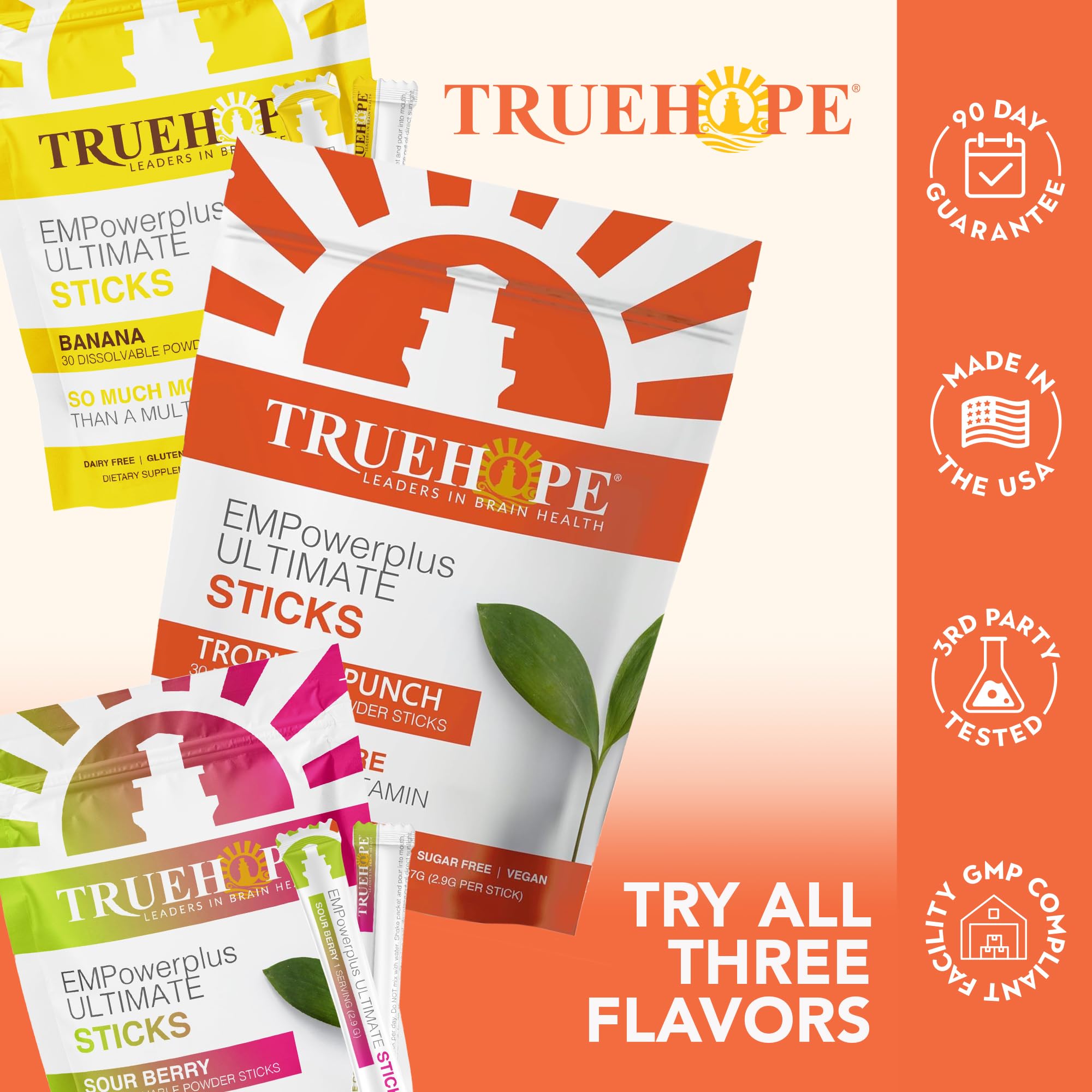 Truehope comparación de tamaño en mano, muestra portabilidad y conveniencia diaria