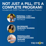 Truehope cápsulas en primer plano para apreciar textura y fácil ingestión