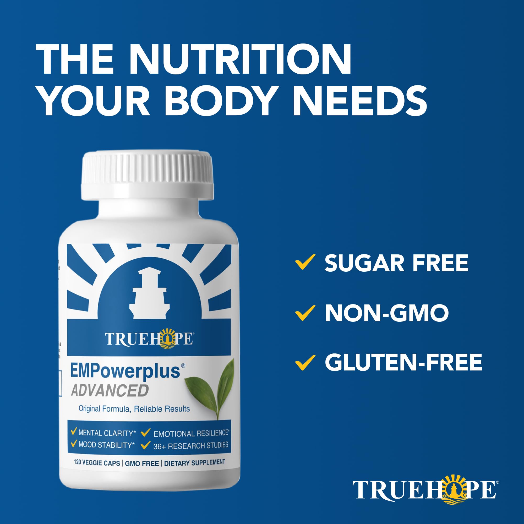 Truehope frasco en encimera de cocina sugiriendo uso cotidiano y conveniencia