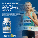 Truehope etiqueta nutricional visible con lista completa de nutrientes