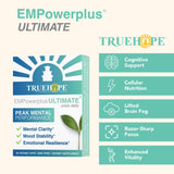 Truehope tabletas sobre mesa para mostrar forma y tamaño, facilita visualización del consumo