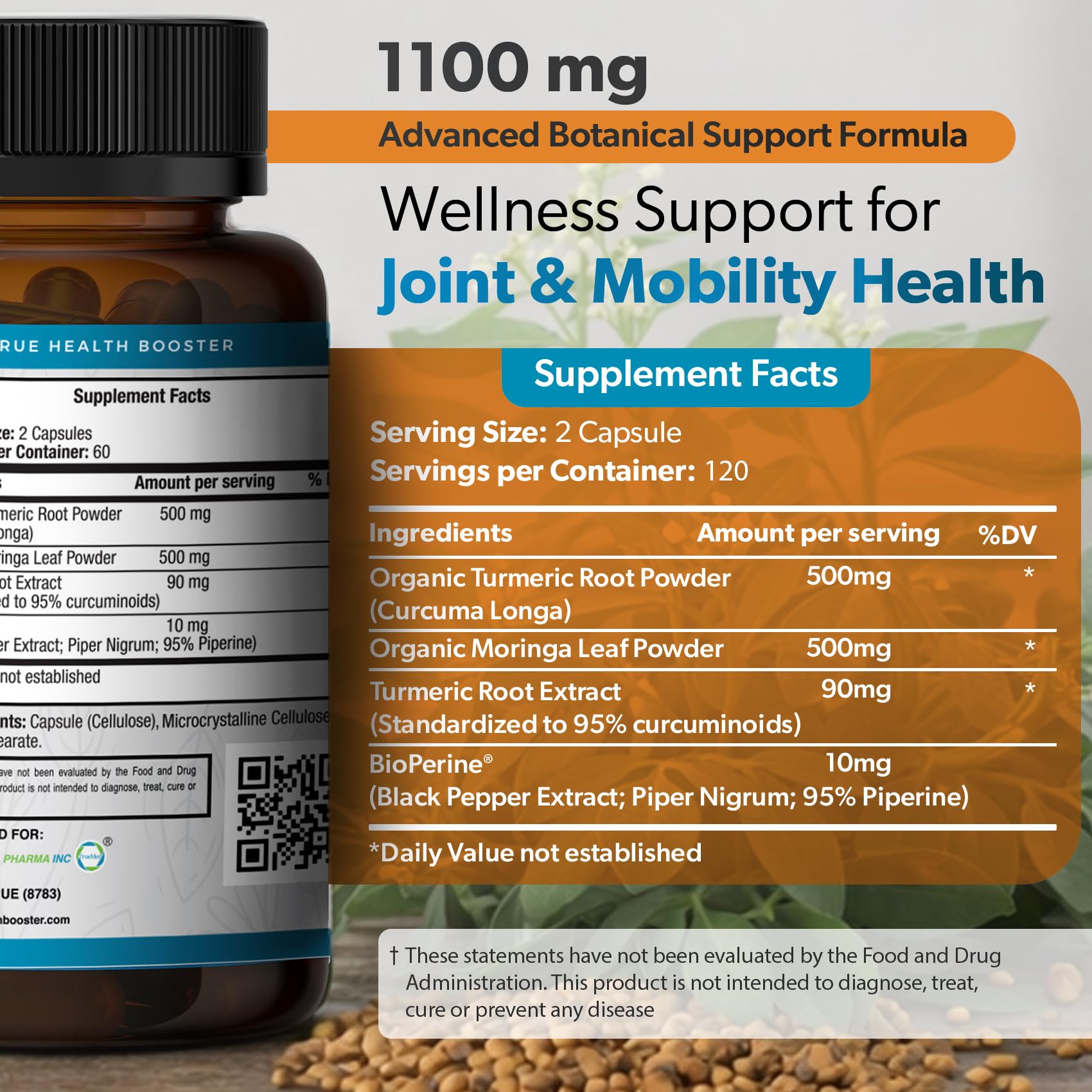 TRUEMED polvo de moringa en textura que sugiere antioxidantes