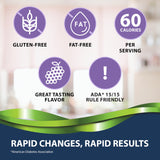 TRUEplus etiqueta con lista de ingredientes destacando sin gluten y sin grasa