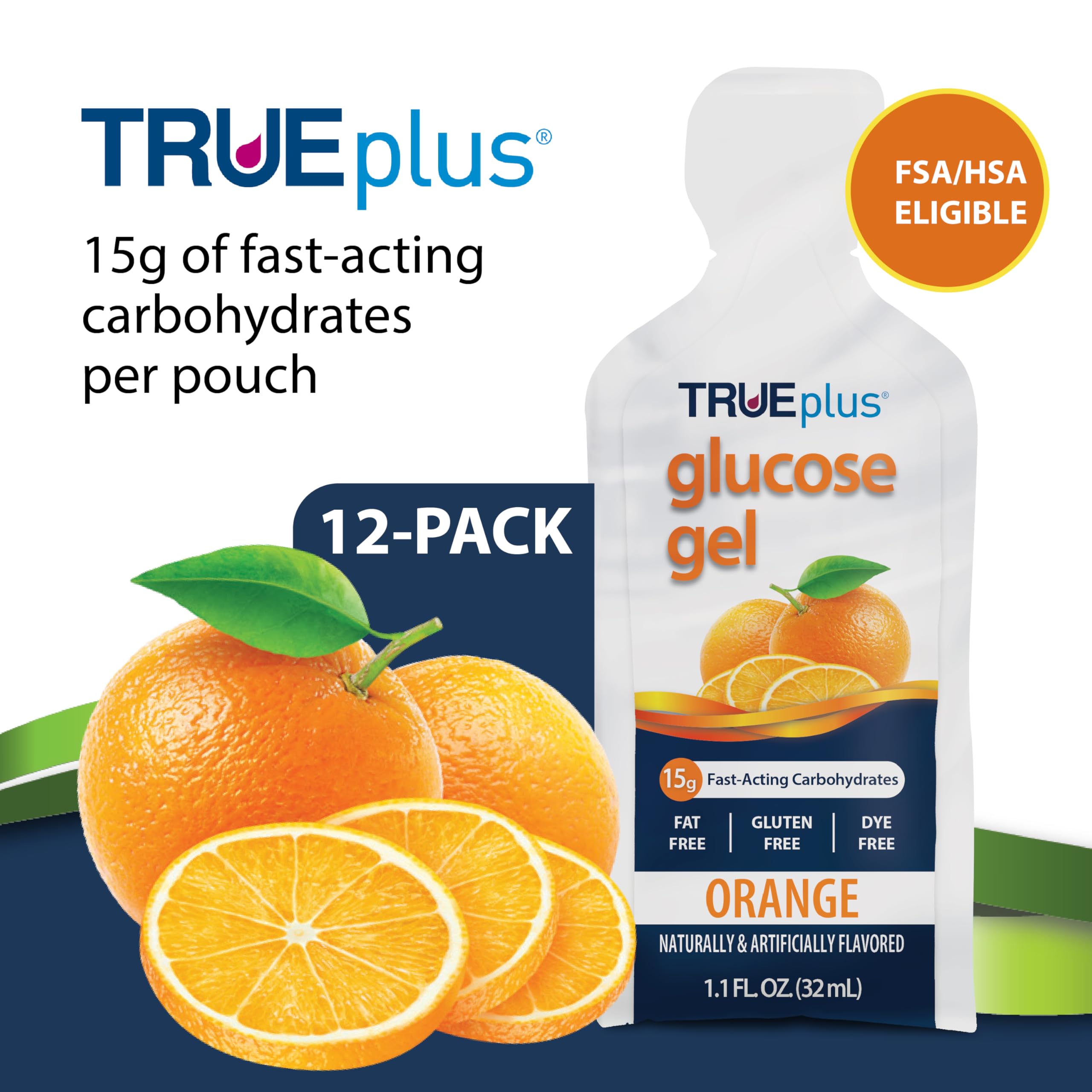 TRUEplus gel naranja primer plano de textura suave para fácil ingestión