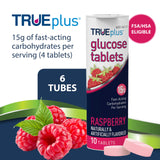 TRUEplus tabletas masticables en primer plano, textura clara y fácil de masticar