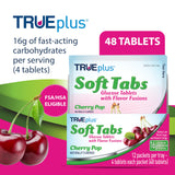 TRUEplus primer plano textura de tabletas blandas, fácil masticar