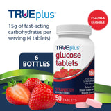 TRUEplus textura de tabletas fresa detalle masticable y fácil consumo