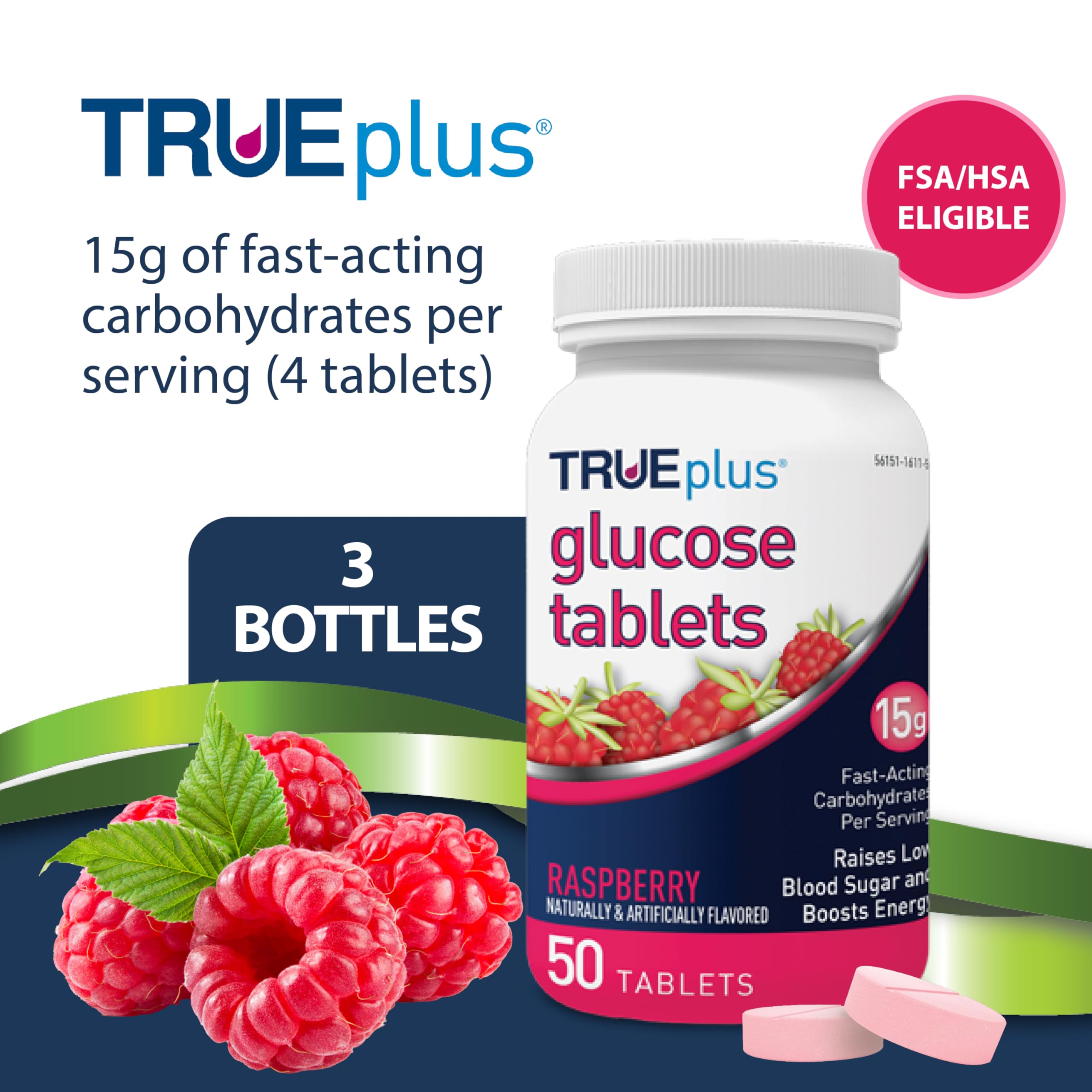 TRUEplus textura de tableta masticable en primer plano que facilita consumo rápido