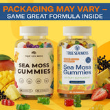 Gomitas TrueSeaMoss sostenidas en mano para mostrar tamaño y porción práctica