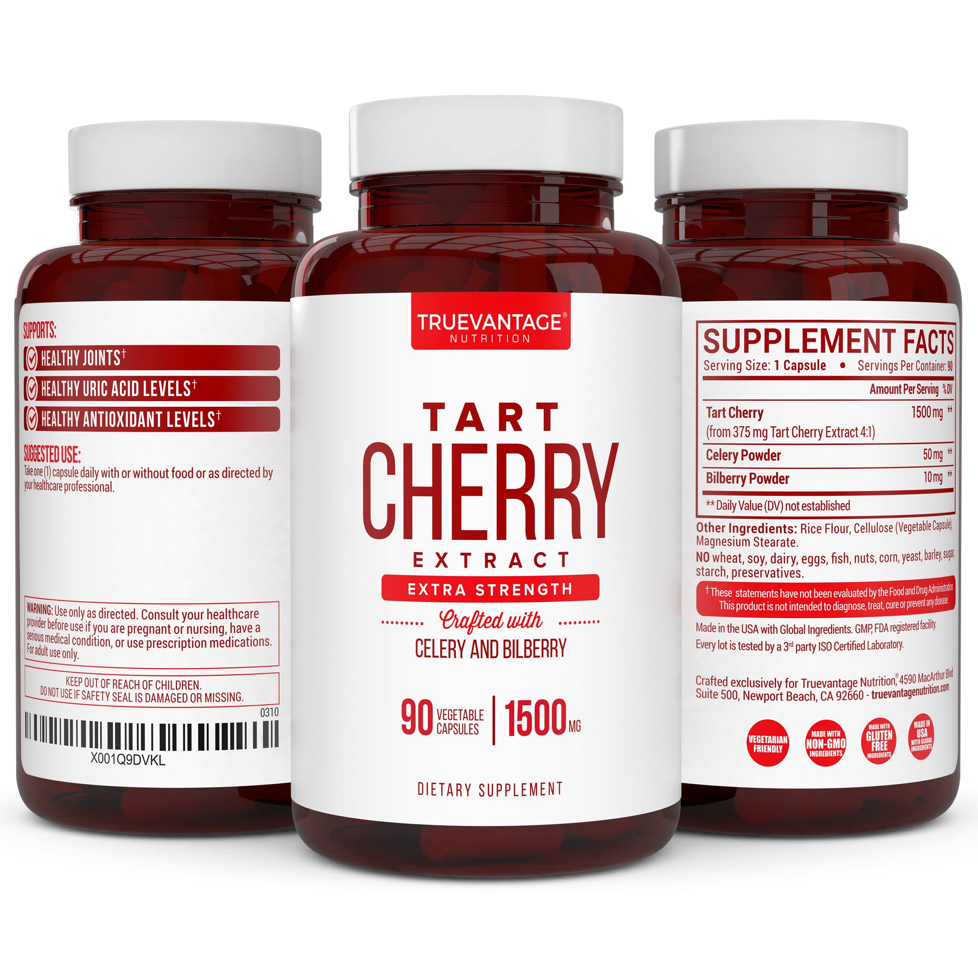 Truevantage Nutrition montmorency cerezas ilustrando fuente natural