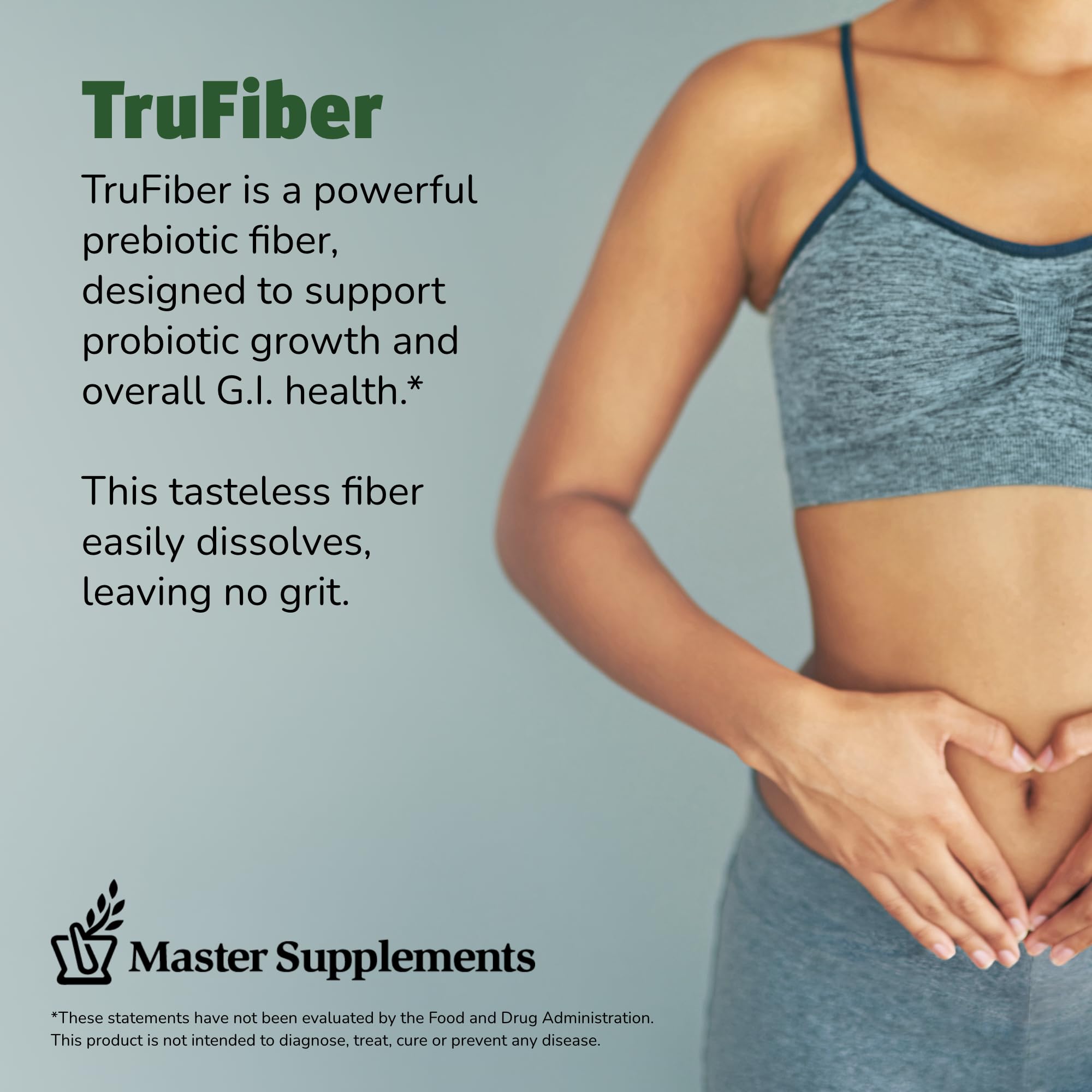 TruFiber disolución en agua clara mostrando mezcla sin grumos y beneficio práctico
