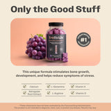 TruHeight etiqueta con ingredientes destacando calcio y vitaminas D K