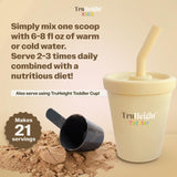 TruHeight etiqueta con tabla de nutrientes y listas claras