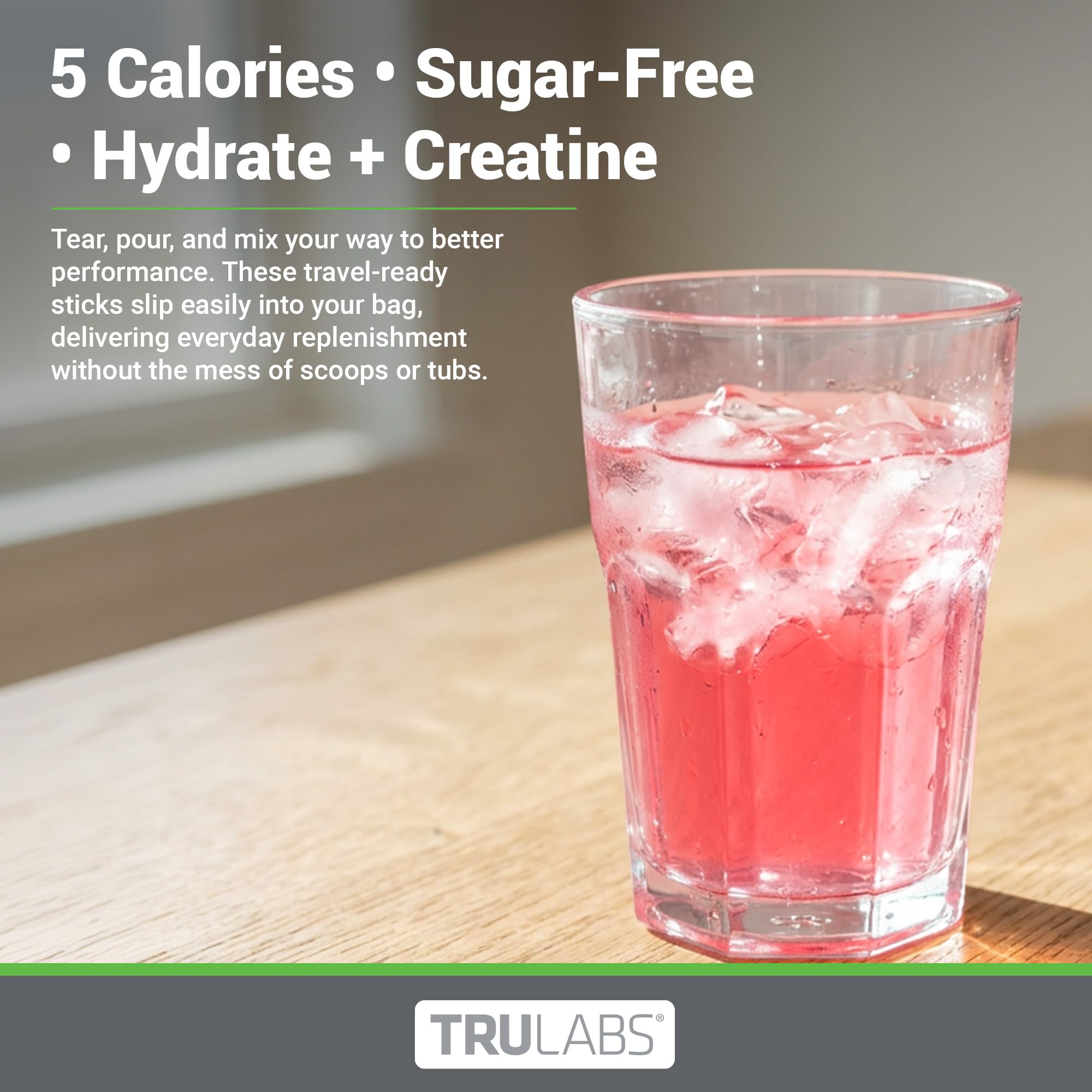 TRULABS etiqueta nutricional ampliada resaltando electrolitos y creatina