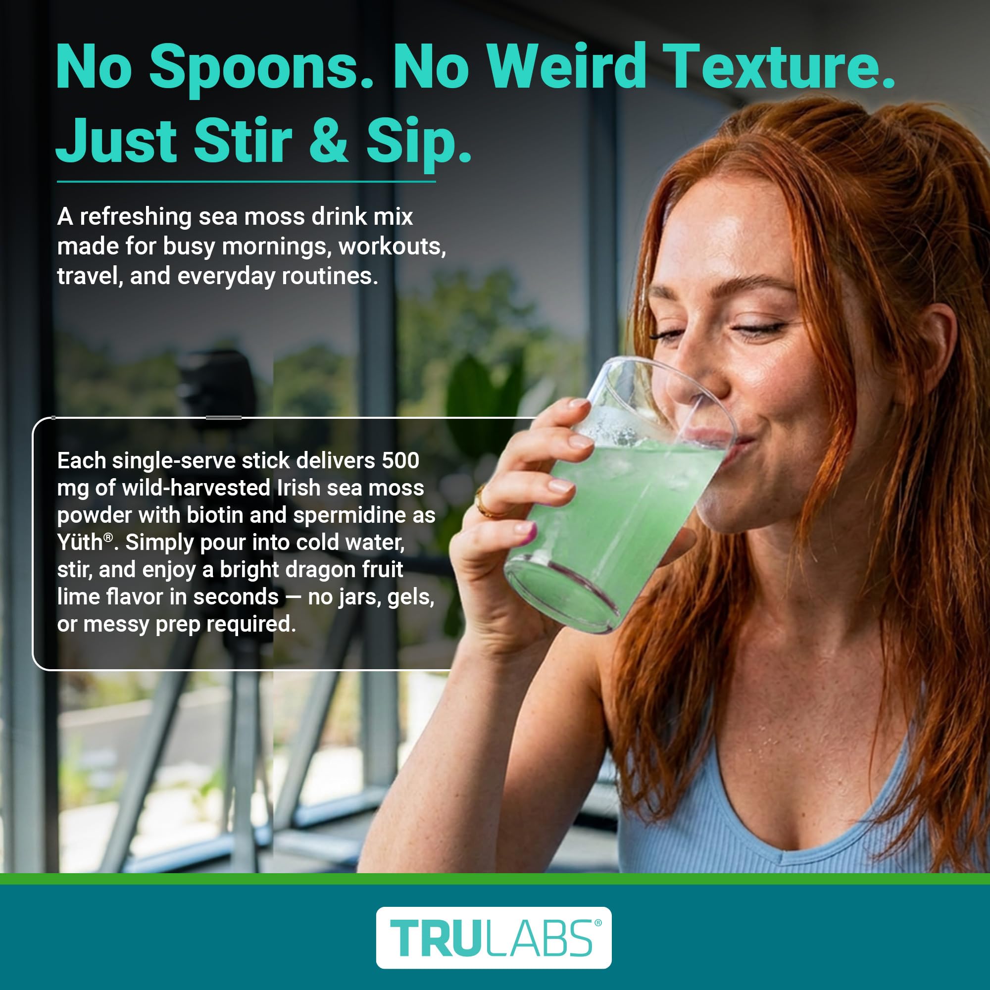 TRULABS etiqueta con ingredientes y valores, lectura clara y útil