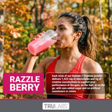 TRULABS mezcla en vaso con agua, hidratación y sabor rápido
