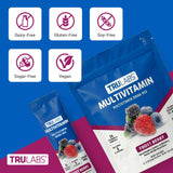 TRULABS primer plano del polvo mostrando textura fina y disolución rápida