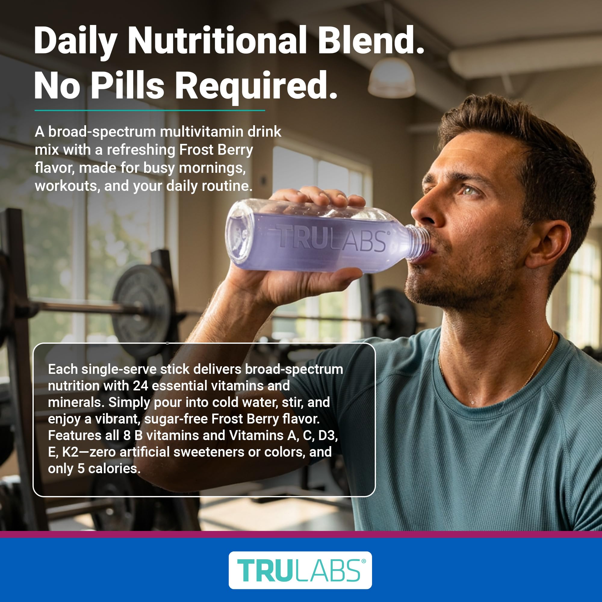 TRULABS sobre en mano para comparar tamaño y llevar en el bolso