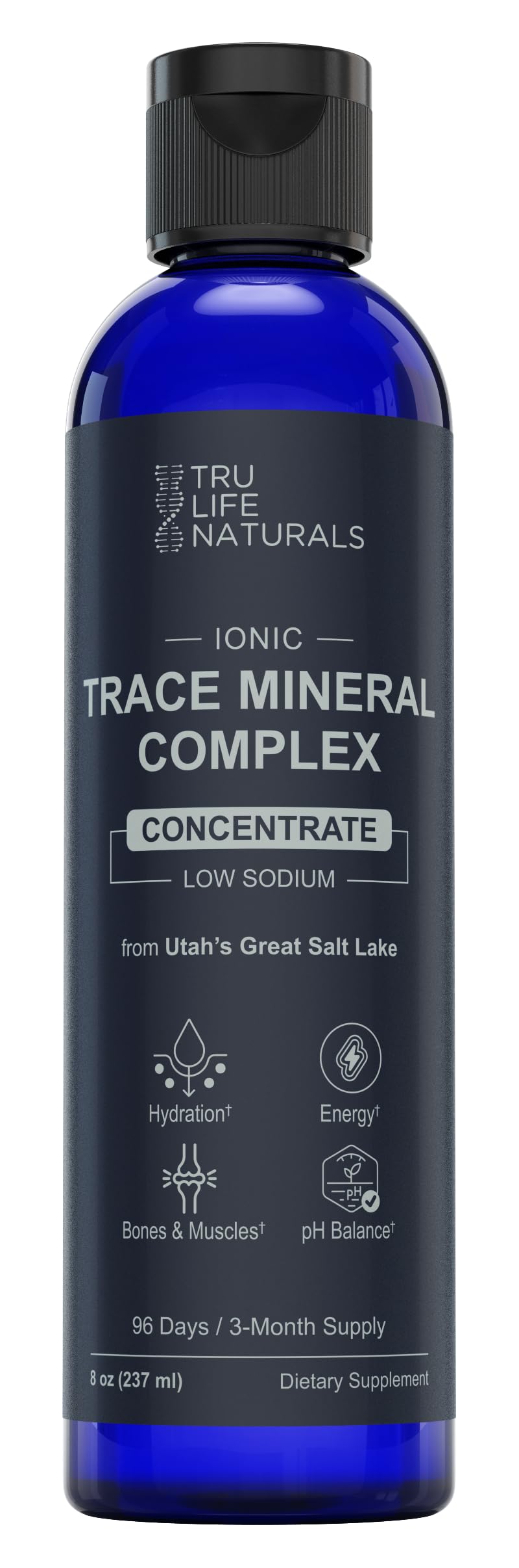 TRULIFE NATURALS frontal del envase mostrando 8 oz y beneficios