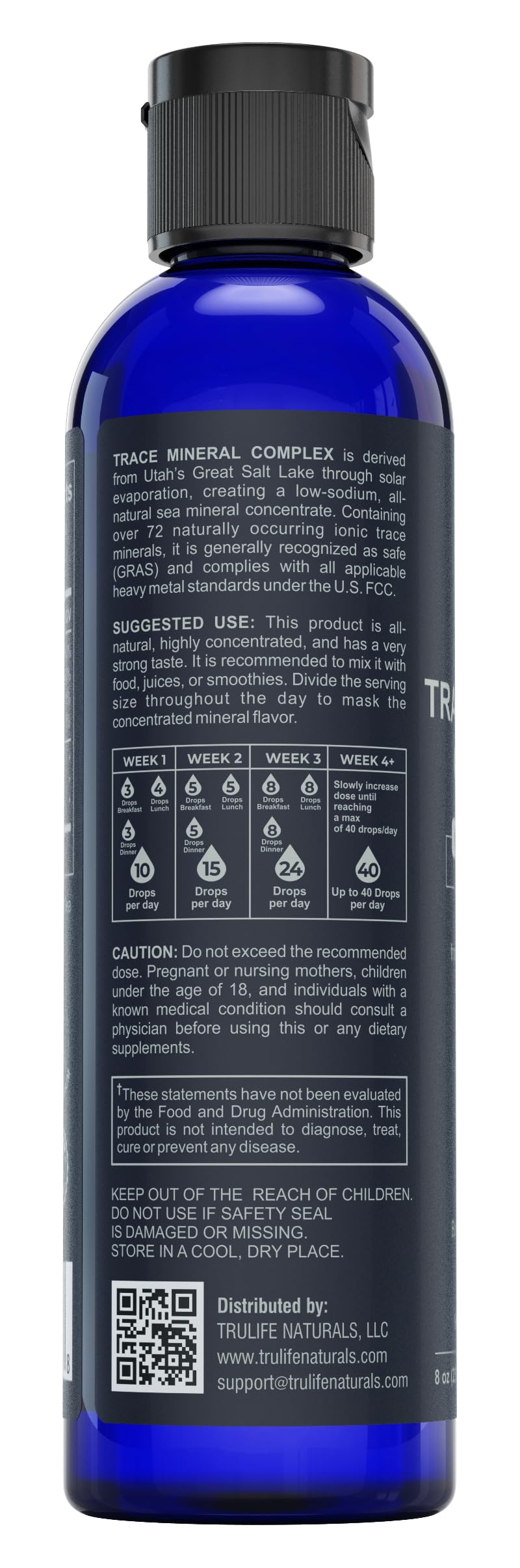 TRULIFE NATURALS gotero en mano midiendo 2 mL, dosificación fácil