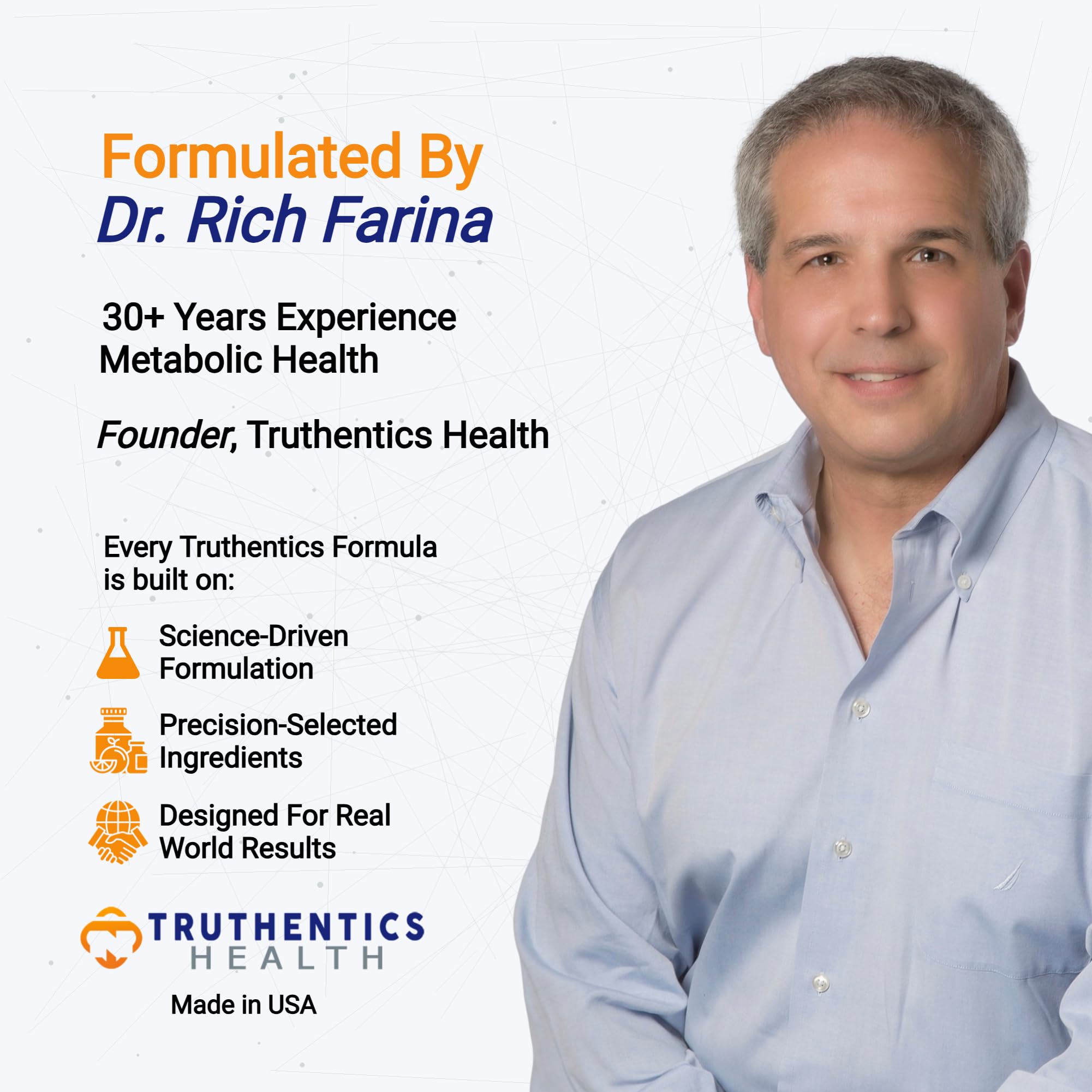 TRUTHENTICS etiqueta nutricional en primer plano con ingredientes