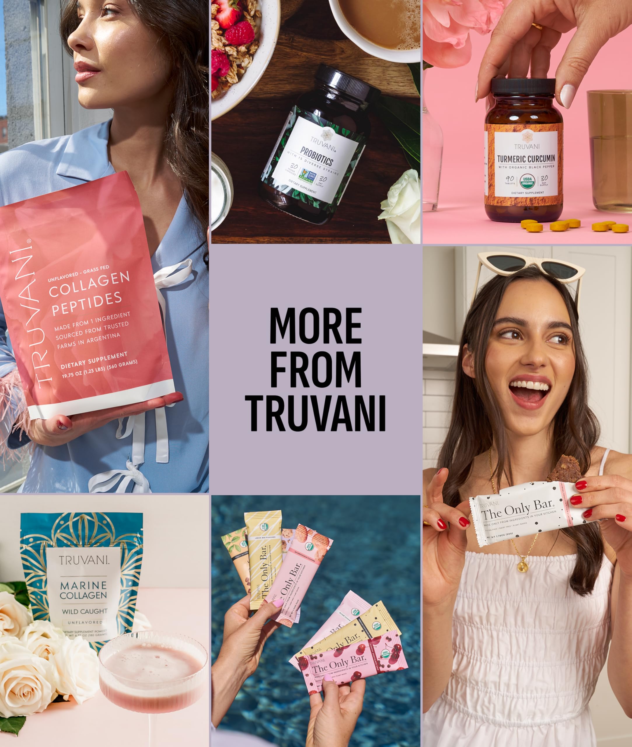 Truvani junto a mano para comparar tamaño del envase y porciones